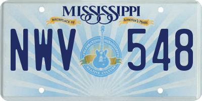 MS license plate NWV548