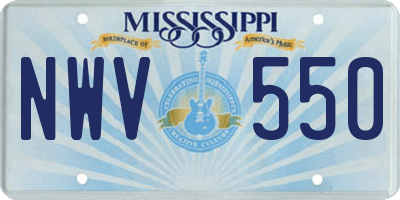 MS license plate NWV550