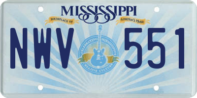 MS license plate NWV551