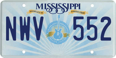 MS license plate NWV552