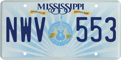 MS license plate NWV553