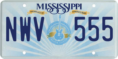 MS license plate NWV555