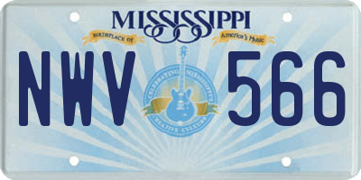 MS license plate NWV566