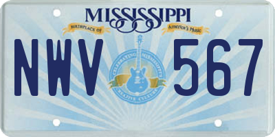 MS license plate NWV567