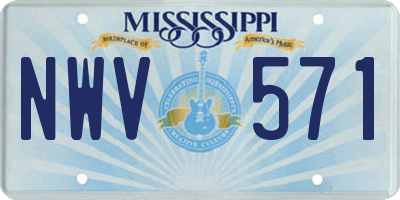 MS license plate NWV571