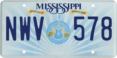 MS license plate NWV578