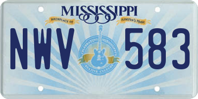 MS license plate NWV583