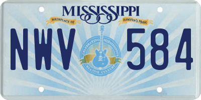 MS license plate NWV584