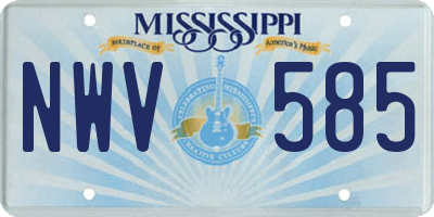MS license plate NWV585