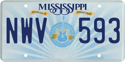 MS license plate NWV593
