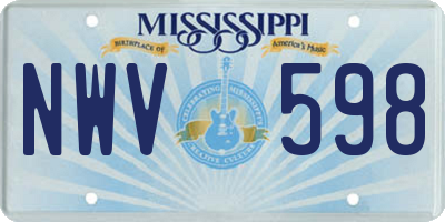 MS license plate NWV598