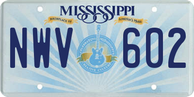 MS license plate NWV602