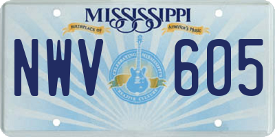 MS license plate NWV605