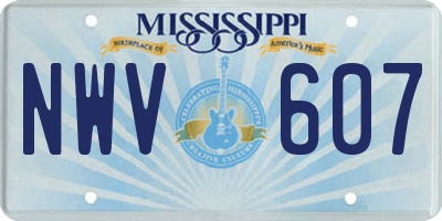 MS license plate NWV607