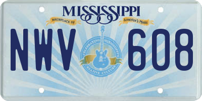 MS license plate NWV608