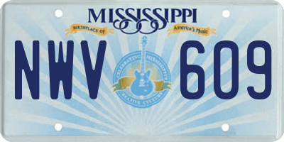 MS license plate NWV609