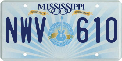 MS license plate NWV610
