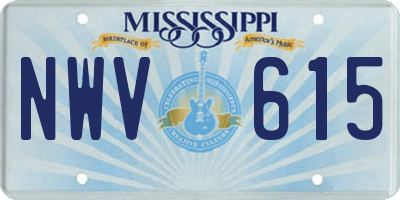 MS license plate NWV615
