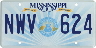 MS license plate NWV624