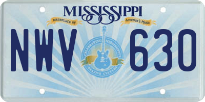 MS license plate NWV630