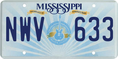 MS license plate NWV633