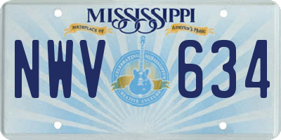 MS license plate NWV634