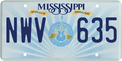 MS license plate NWV635