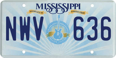 MS license plate NWV636