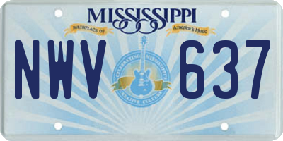 MS license plate NWV637