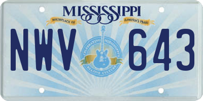 MS license plate NWV643