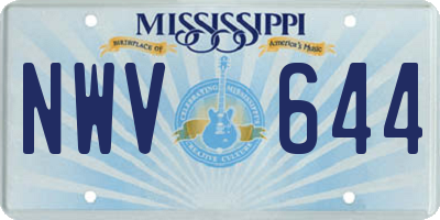 MS license plate NWV644