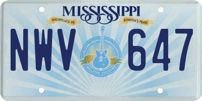 MS license plate NWV647