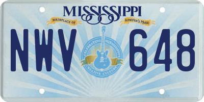 MS license plate NWV648