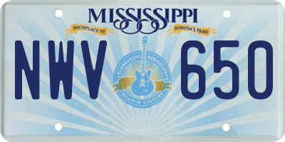 MS license plate NWV650