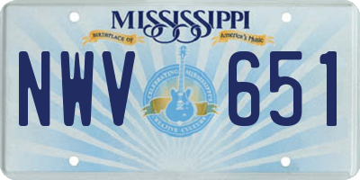 MS license plate NWV651