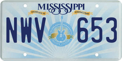 MS license plate NWV653