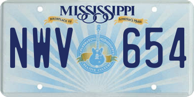 MS license plate NWV654