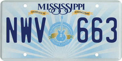 MS license plate NWV663