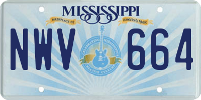 MS license plate NWV664