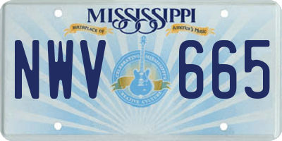 MS license plate NWV665