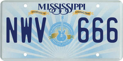 MS license plate NWV666