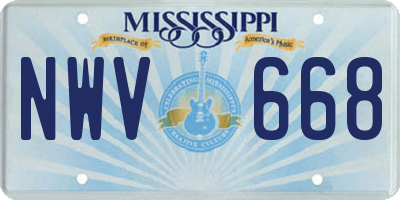 MS license plate NWV668