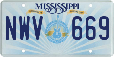 MS license plate NWV669
