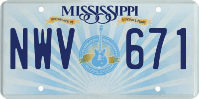 MS license plate NWV671