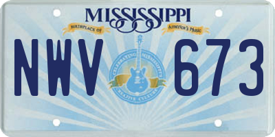 MS license plate NWV673