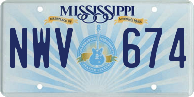 MS license plate NWV674