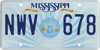 MS license plate NWV678