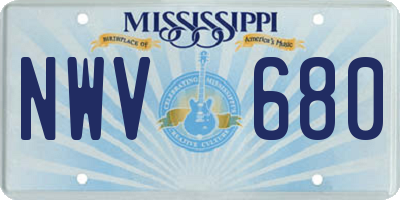 MS license plate NWV680