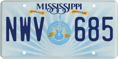 MS license plate NWV685