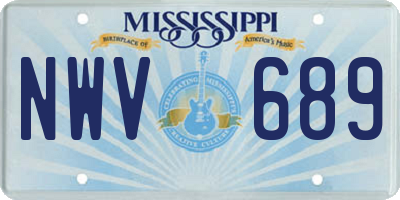 MS license plate NWV689